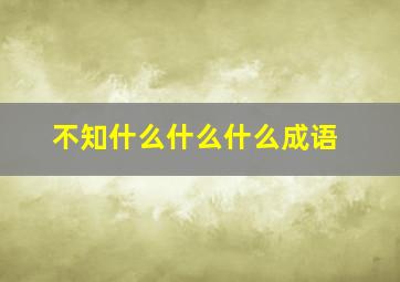 不知什么什么什么成语