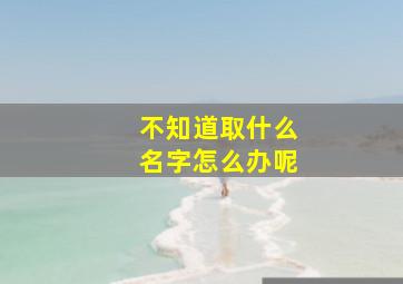 不知道取什么名字怎么办呢