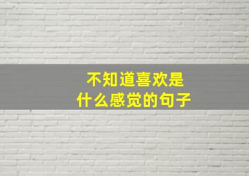 不知道喜欢是什么感觉的句子