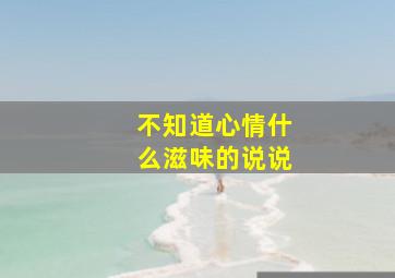 不知道心情什么滋味的说说