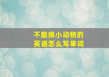 不能摸小动物的英语怎么写单词