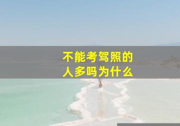 不能考驾照的人多吗为什么