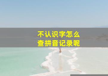 不认识字怎么查拼音记录呢