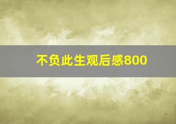 不负此生观后感800