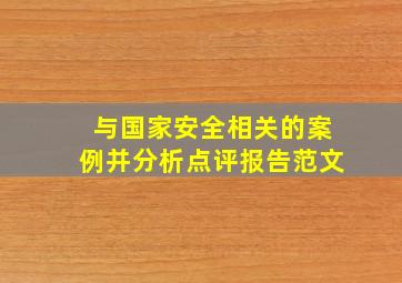 与国家安全相关的案例并分析点评报告范文