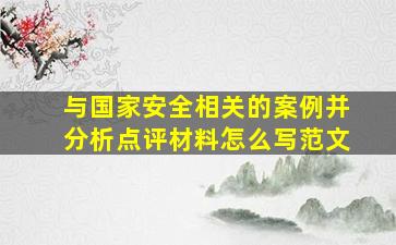 与国家安全相关的案例并分析点评材料怎么写范文