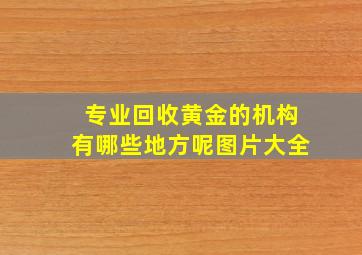 专业回收黄金的机构有哪些地方呢图片大全