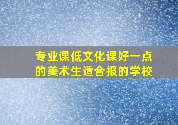 专业课低文化课好一点的美术生适合报的学校