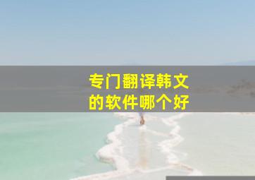 专门翻译韩文的软件哪个好