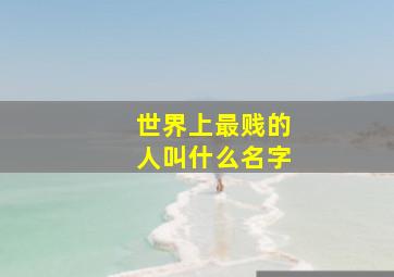 世界上最贱的人叫什么名字