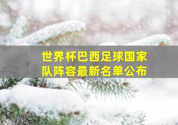 世界杯巴西足球国家队阵容最新名单公布