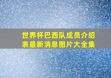 世界杯巴西队成员介绍表最新消息图片大全集