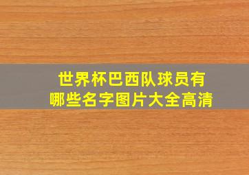 世界杯巴西队球员有哪些名字图片大全高清