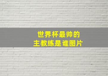 世界杯最帅的主教练是谁图片