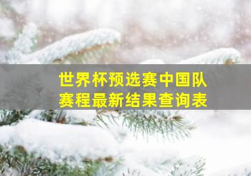 世界杯预选赛中国队赛程最新结果查询表