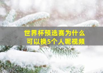 世界杯预选赛为什么可以换5个人呢视频