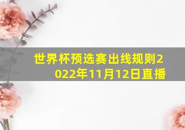 世界杯预选赛出线规则2022年11月12日直播