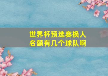 世界杯预选赛换人名额有几个球队啊