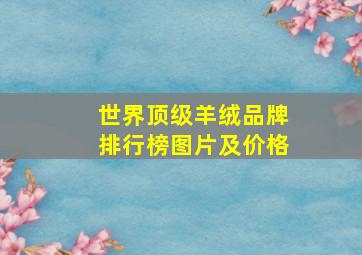 世界顶级羊绒品牌排行榜图片及价格