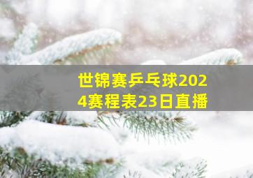 世锦赛乒乓球2024赛程表23日直播