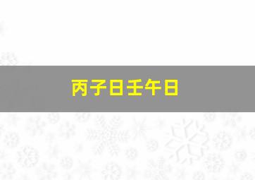 丙子日壬午日