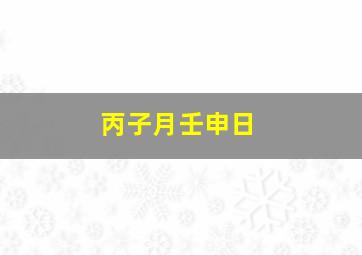 丙子月壬申日