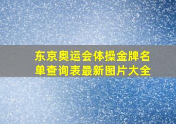 东京奥运会体操金牌名单查询表最新图片大全