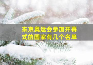 东京奥运会参加开幕式的国家有几个名单