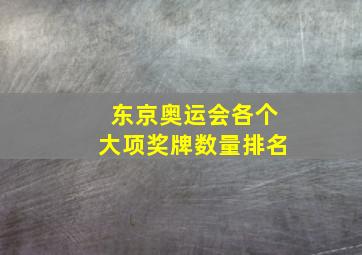 东京奥运会各个大项奖牌数量排名