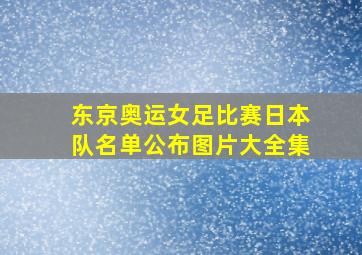 东京奥运女足比赛日本队名单公布图片大全集