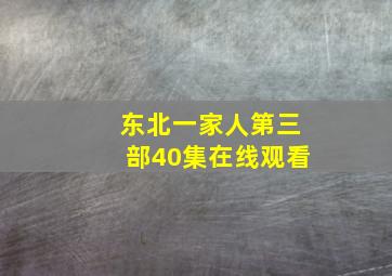 东北一家人第三部40集在线观看