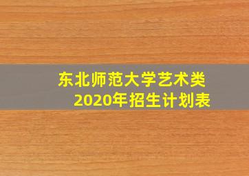 东北师范大学艺术类2020年招生计划表