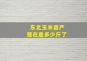 东北玉米亩产现在是多少斤了