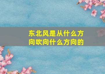 东北风是从什么方向吹向什么方向的