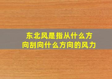 东北风是指从什么方向刮向什么方向的风力