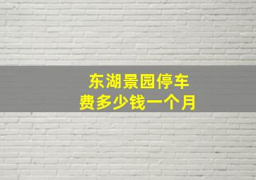 东湖景园停车费多少钱一个月