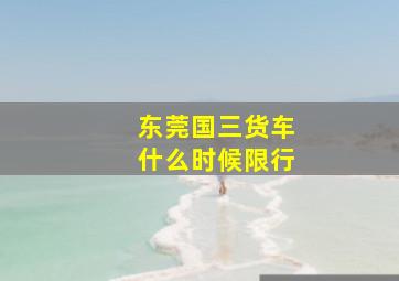 东莞国三货车什么时候限行