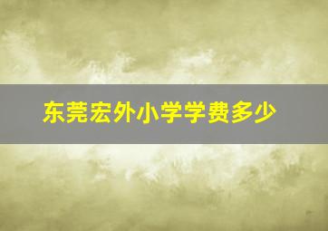 东莞宏外小学学费多少