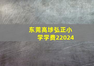 东莞高埗弘正小学学费22024