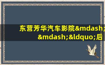 东营芳华汽车影院——“后抗疫时代”的全新选择