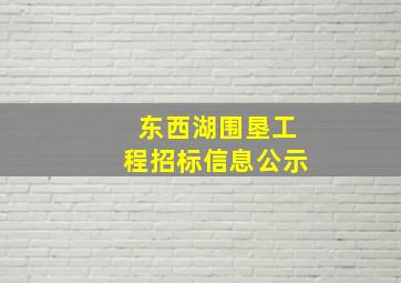 东西湖围垦工程招标信息公示