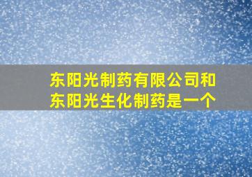 东阳光制药有限公司和东阳光生化制药是一个