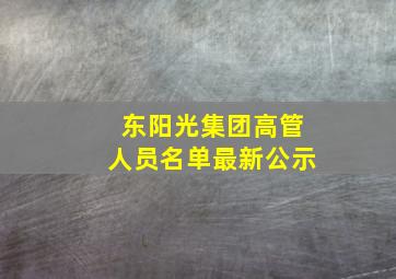 东阳光集团高管人员名单最新公示