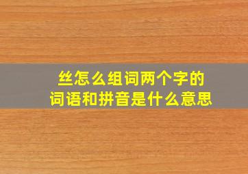 丝怎么组词两个字的词语和拼音是什么意思