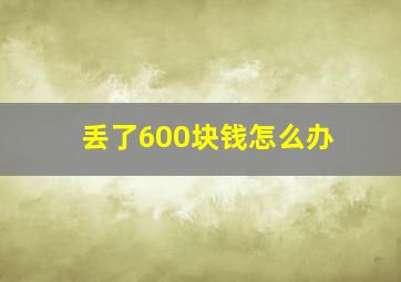 丢了600块钱怎么办