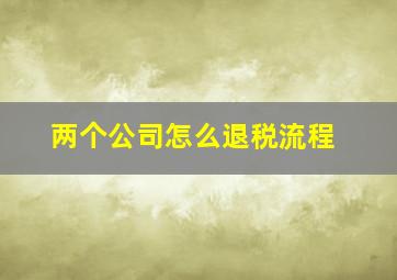 两个公司怎么退税流程