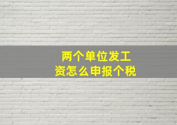 两个单位发工资怎么申报个税