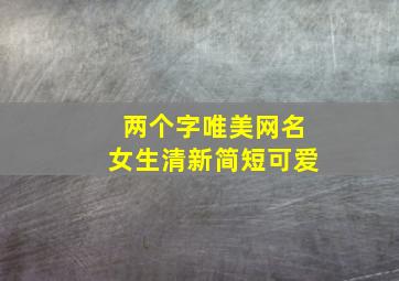 两个字唯美网名女生清新简短可爱