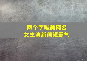 两个字唯美网名女生清新简短霸气