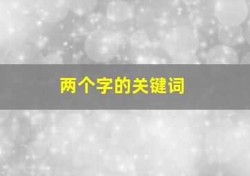 两个字的关键词